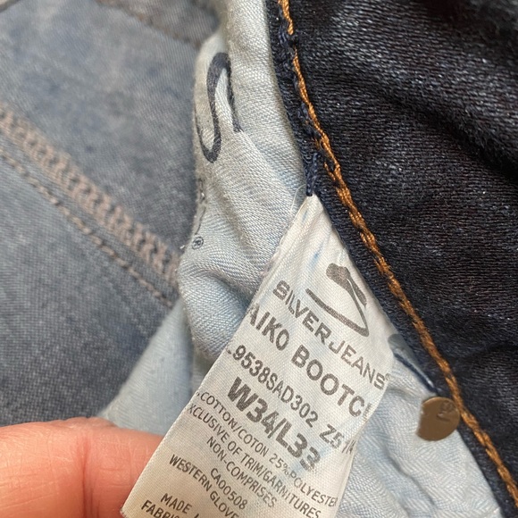 Silver Jeans Aiko Slim Bootcut Men's Stretch Medium wash denim distressed - Picture 7 of 11